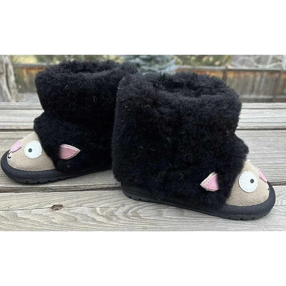 Nice! EMU Australia Lamb Walker Infant 6-12 Month Merino Wool Boots - Black